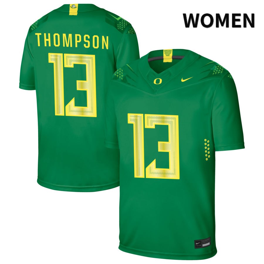 Oregon Ducks Women's #13 Ty Thompson Football College Authentic Green NIL 2022 Nike Jersey TFI20O7Z